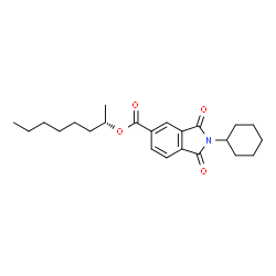ChemSpider 2D Image | (2S)-2-Octanyl 2-cyclohexyl-1,3-dioxo-5-isoindolinecarboxylate | C23H31NO4
