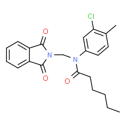 ChemSpider 2D Image | N-(3-Chloro-4-methylphenyl)-N-[(1,3-dioxo-1,3-dihydro-2H-isoindol-2-yl)methyl]hexanamide | C22H23ClN2O3