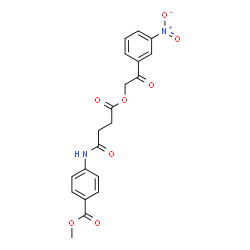 ChemSpider 2D Image | Methyl 4-({4-[2-(3-nitrophenyl)-2-oxoethoxy]-4-oxobutanoyl}amino)benzoate | C20H18N2O8