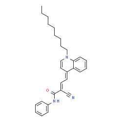ChemSpider 2D Image | (2E,4E)-2-Cyano-4-(1-nonyl-4(1H)-quinolinylidene)-N-phenyl-2-butenamide | C29H33N3O