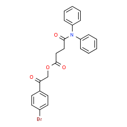 ChemSpider 2D Image | 2-(4-Bromophenyl)-2-oxoethyl 4-(diphenylamino)-4-oxobutanoate | C24H20BrNO4