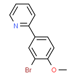 ChemSpider 2D Image | 2-(3-Bromo-4-methoxyphenyl)pyridine | C12H10BrNO