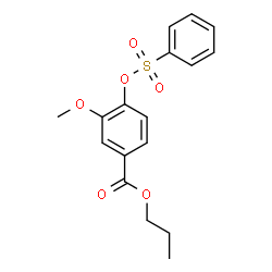 ChemSpider 2D Image | Propyl 3-methoxy-4-[(phenylsulfonyl)oxy]benzoate | C17H18O6S