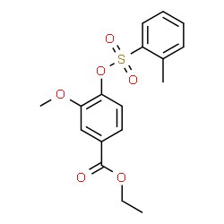 ChemSpider 2D Image | Ethyl 3-methoxy-4-{[(2-methylphenyl)sulfonyl]oxy}benzoate | C17H18O6S