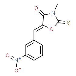 ChemSpider 2D Image | (5Z)-3-Methyl-5-(3-nitrobenzylidene)-2-thioxo-1,3-oxazolidin-4-one | C11H8N2O4S