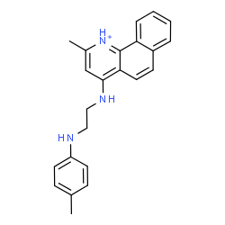 ChemSpider 2D Image | 2-Methyl-4-({2-[(4-methylphenyl)amino]ethyl}amino)benzo[h]quinolinium | C23H24N3