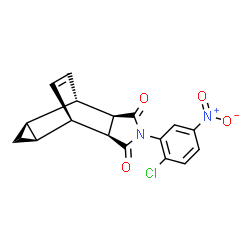 ChemSpider 2D Image | (1R,2S,6R,7S,8R,10S)-4-(2-Chloro-5-nitrophenyl)-4-azatetracyclo[5.3.2.0~2,6~.0~8,10~]dodec-11-ene-3,5-dione | C17H13ClN2O4
