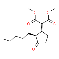 ChemSpider 2D Image | Dimethyl [(1R,2S)-3-oxo-2-pentylcyclopentyl]malonate | C15H24O5