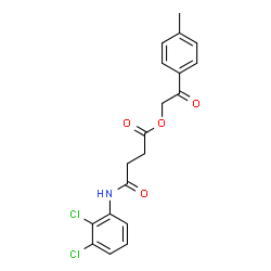 ChemSpider 2D Image | 2-(4-Methylphenyl)-2-oxoethyl 4-[(2,3-dichlorophenyl)amino]-4-oxobutanoate | C19H17Cl2NO4