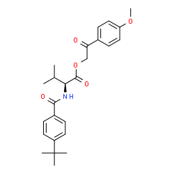ChemSpider 2D Image | 2-(4-Methoxyphenyl)-2-oxoethyl N-[4-(2-methyl-2-propanyl)benzoyl]-L-valinate | C25H31NO5