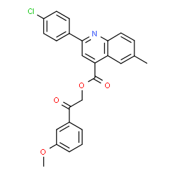 ChemSpider 2D Image | 2-(3-Methoxyphenyl)-2-oxoethyl 2-(4-chlorophenyl)-6-methyl-4-quinolinecarboxylate | C26H20ClNO4
