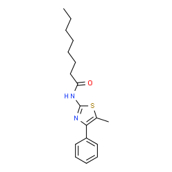 ChemSpider 2D Image | N-(5-Methyl-4-phenyl-1,3-thiazol-2-yl)octanamide | C18H24N2OS