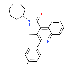 ChemSpider 2D Image | 2-(4-Chlorophenyl)-N-cycloheptyl-3-methyl-4-quinolinecarboxamide | C24H25ClN2O