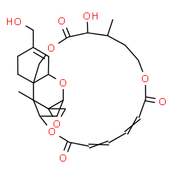 ChemSpider 2D Image | 12'-Hydroxy-5'-(hydroxymethyl)-13',25'-dimethyl-11'H,17'H,22'H-spiro[oxirane-2,26'-[2,10,16,23]tetraoxatetracyclo[22.2.1.0~3,8~.0~8,25~]heptacosa[4,18,20]triene]-11',17',22'-trione | C27H34O10