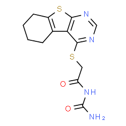 ChemSpider 2D Image | N-Carbamoyl-2-(5,6,7,8-tetrahydro[1]benzothieno[2,3-d]pyrimidin-4-ylsulfanyl)acetamide | C13H14N4O2S2
