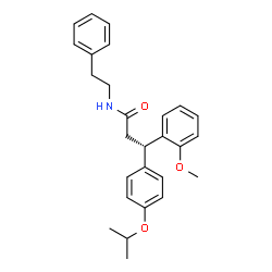 ChemSpider 2D Image | (3S)-3-(4-Isopropoxyphenyl)-3-(2-methoxyphenyl)-N-(2-phenylethyl)propanamide | C27H31NO3