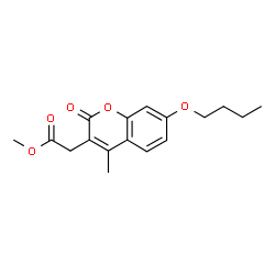 ChemSpider 2D Image | Methyl (7-butoxy-4-methyl-2-oxo-2H-chromen-3-yl)acetate | C17H20O5