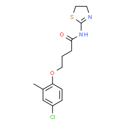 ChemSpider 2D Image | 4-(4-Chloro-2-methylphenoxy)-N-(4,5-dihydro-1,3-thiazol-2-yl)butanamide | C14H17ClN2O2S