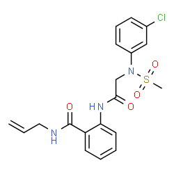 ChemSpider 2D Image | N-Allyl-2-{[N-(3-chlorophenyl)-N-(methylsulfonyl)glycyl]amino}benzamide | C19H20ClN3O4S