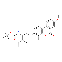 ChemSpider 2D Image | 8-Methoxy-4-methyl-6-oxo-6H-benzo[c]chromen-3-yl N-{[(2-methyl-2-propanyl)oxy]carbonyl}-L-alloisoleucinate | C26H31NO7