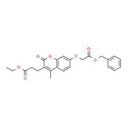 ChemSpider 2D Image | Ethyl 3-{7-[2-(benzyloxy)-2-oxoethoxy]-4-methyl-2-oxo-2H-chromen-3-yl}propanoate | C24H24O7