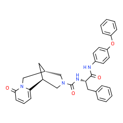 ChemSpider 2D Image | (1S,9S)-6-Oxo-N-{(2S)-1-oxo-1-[(4-phenoxyphenyl)amino]-3-phenyl-2-propanyl}-7,11-diazatricyclo[7.3.1.0~2,7~]trideca-2,4-diene-11-carboxamide | C33H32N4O4