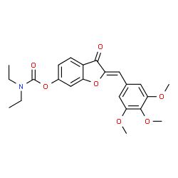 ChemSpider 2D Image | (2Z)-3-Oxo-2-(3,4,5-trimethoxybenzylidene)-2,3-dihydro-1-benzofuran-6-yl diethylcarbamate | C23H25NO7