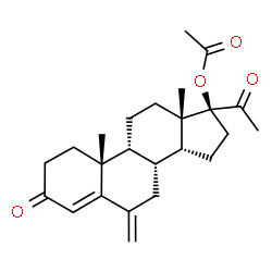ChemSpider 2D Image | (9beta,14beta,17alpha)-6-Methylene-3,20-dioxopregn-4-en-17-yl acetate | C24H32O4