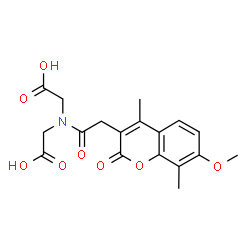 ChemSpider 2D Image | 2,2'-{[(7-Methoxy-4,8-dimethyl-2-oxo-2H-chromen-3-yl)acetyl]imino}diacetic acid | C18H19NO8