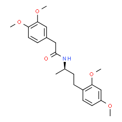 ChemSpider 2D Image | 2-(3,4-Dimethoxyphenyl)-N-[(2R)-4-(2,4-dimethoxyphenyl)-2-butanyl]acetamide | C22H29NO5