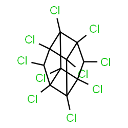 ChemSpider 2D Image | 1,2,3,4,5,6,7,8,9,10-Decachloropentacyclo[5.3.0.0~2,6~.0~3,9~.0~4,8~]decane | C10H2Cl10