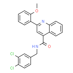 ChemSpider 2D Image | N-(3,4-Dichlorobenzyl)-2-(2-methoxyphenyl)-4-quinolinecarboxamide | C24H18Cl2N2O2