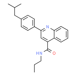 ChemSpider 2D Image | 2-(4-Isobutylphenyl)-N-propyl-4-quinolinecarboxamide | C23H26N2O