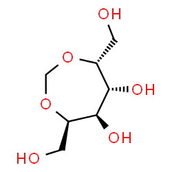 ChemSpider 2D Image | (4R,5R,6R,7R)-4,7-Bis(hydroxymethyl)-1,3-dioxepane-5,6-diol | C7H14O6