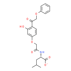 ChemSpider 2D Image | (2S)-2-({[3-Hydroxy-4-(phenoxyacetyl)phenoxy]acetyl}amino)-4-methylpentanoate | C22H24NO7