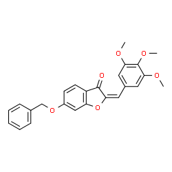 ChemSpider 2D Image | (2E)-6-(Benzyloxy)-2-(3,4,5-trimethoxybenzylidene)-1-benzofuran-3(2H)-one | C25H22O6
