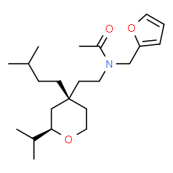 ChemSpider 2D Image | N-(2-Furylmethyl)-N-{2-[(2R,4R)-2-isopropyl-4-(3-methylbutyl)tetrahydro-2H-pyran-4-yl]ethyl}acetamide | C22H37NO3