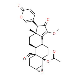 ChemSpider 2D Image | (3alpha,4alpha,5beta)-5-Acetoxy-15-methoxy-16,19-dioxo-3,4-epoxybufa-14,20,22-trienolide | C27H30O8