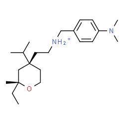 ChemSpider 2D Image | N-[4-(Dimethylamino)benzyl]-2-[(2R,4R)-2-ethyl-4-isopropyl-2-methyltetrahydro-2H-pyran-4-yl]ethanaminium | C22H39N2O