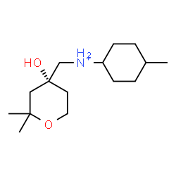 ChemSpider 2D Image | N-{[(4R)-4-Hydroxy-2,2-dimethyltetrahydro-2H-pyran-4-yl]methyl}-4-methylcyclohexanaminium | C15H30NO2
