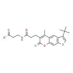 ChemSpider 2D Image | 3-({3-[5-Methyl-3-(2-methyl-2-propanyl)-7-oxo-7H-furo[3,2-g]chromen-6-yl]propanoyl}amino)propanoate | C22H24NO6