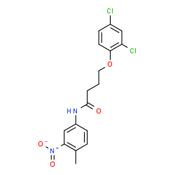 ChemSpider 2D Image | 4-(2,4-Dichlorophenoxy)-N-(4-methyl-3-nitrophenyl)butanamide | C17H16Cl2N2O4