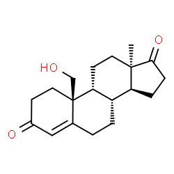 ChemSpider 2D Image | (9beta,13alpha)-19-Hydroxyandrost-4-ene-3,17-dione | C19H26O3