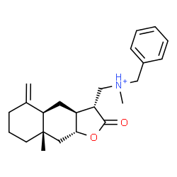 ChemSpider 2D Image | N-Benzyl-N-methyl[(3R,3aS,4aR,8aS,9aR)-8a-methyl-5-methylene-2-oxododecahydronaphtho[2,3-b]furan-3-yl]methanaminium | C23H32NO2