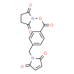 ChemSpider 2D Image | 1-(4-{[(2,5-Dioxo-1-pyrrolidinyl)oxy]carbonyl}benzyl)-1H-pyrrole-2,5-dione | C16H12N2O6