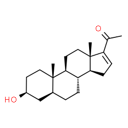 ChemSpider 2D Image | 3?-hydroxy-5?-pregn-16-en-20-one | C21H32O2