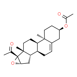 ChemSpider 2D Image | (3alpha,9beta,13alpha,16beta,17alpha)-20-Oxo-16,17-epoxypregn-5-en-3-yl acetate | C23H32O4