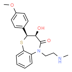 ChemSpider 2D Image | (2S,3S)-3-Hydroxy-2-(4-methoxyphenyl)-5-[2-(methylamino)ethyl]-2,3-dihydro-1,5-benzothiazepin-4(5H)-one | C19H22N2O3S