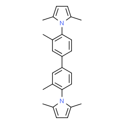 ChemSpider 2D Image | 1,1'-(3,3'-Dimethyl-4,4'-biphenyldiyl)bis(2,5-dimethyl-1H-pyrrole) | C26H28N2