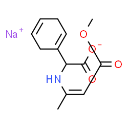 ChemSpider 2D Image | Sodium 1,4-cyclohexadien-1-yl{[(2Z)-4-methoxy-4-oxo-2-buten-2-yl]amino}acetate | C13H16NNaO4